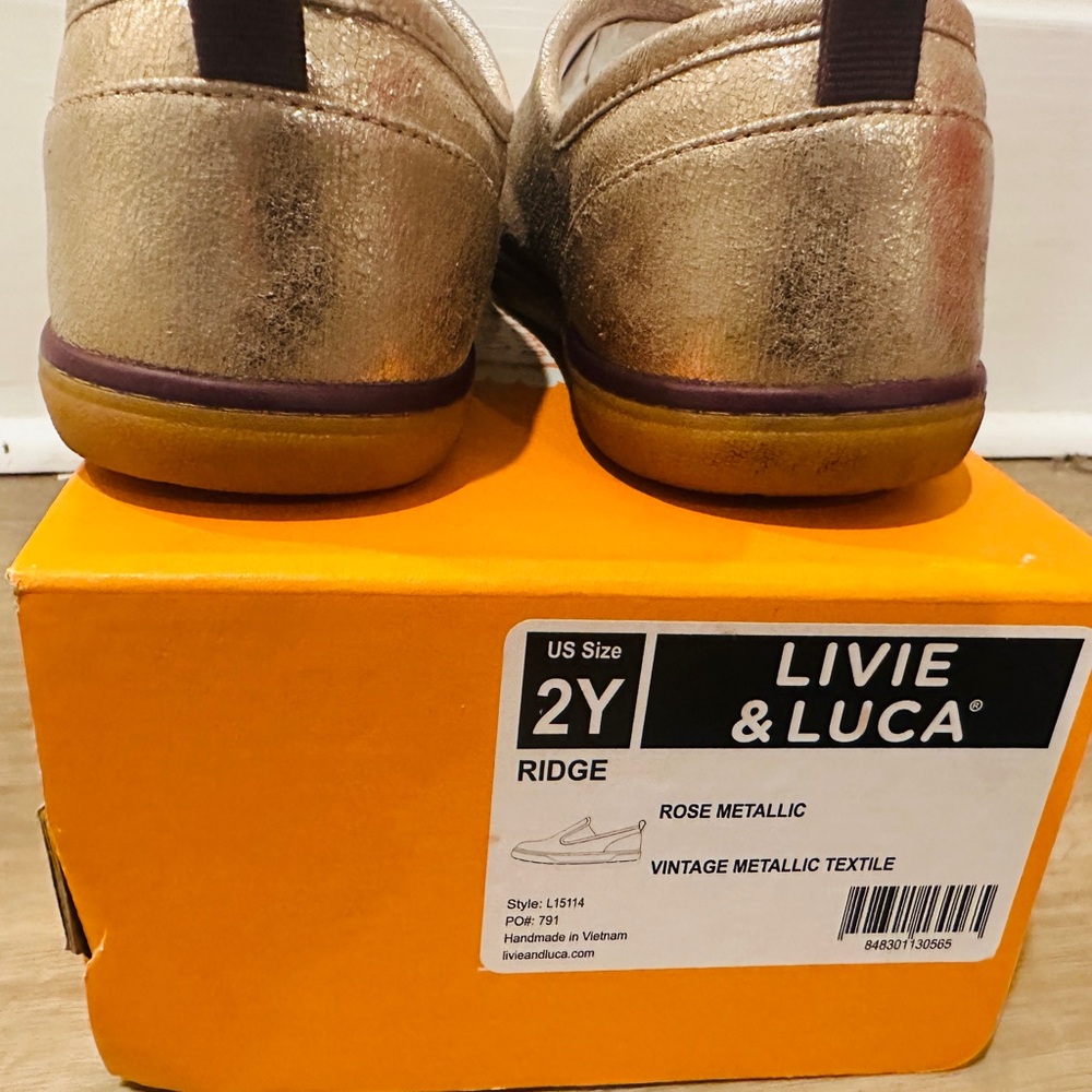 Livie & Luca Girls Rose Metallic Slide-on shoes - Picture 5 of 8